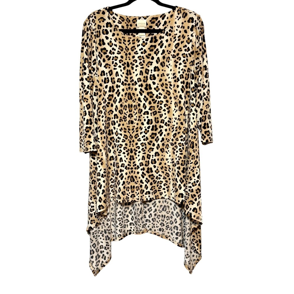 Chicos Size 2 Y2K Mob Wife Leopardcore Tunic Womens Large Bold Femme Maximalist
